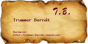 Trummer Bernát névjegykártya